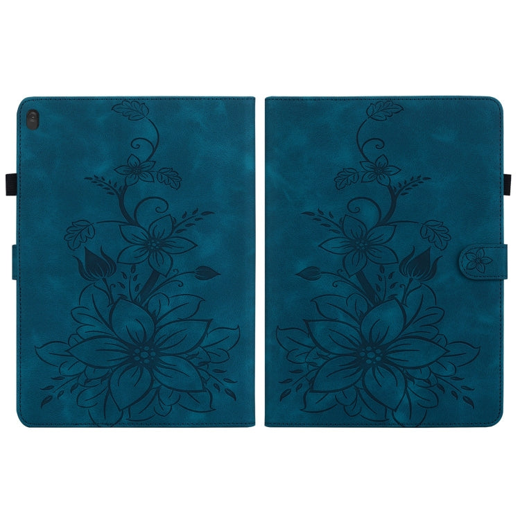 Sandsberg | Voor Lenovo Tab M10 X605 /M10 HD X505 Lily Geëmbosseerde Leren Tabletcase (Donkerblauw)
