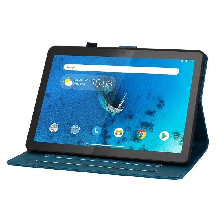 Sandsberg | Voor Lenovo Tab M10 X605 /M10 HD X505 Lily Geëmbosseerde Leren Tabletcase (Donkerblauw)