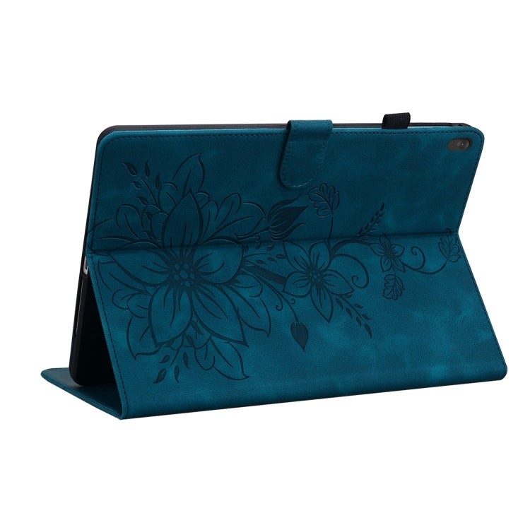 Sandsberg | Voor Lenovo Tab M10 X605 /M10 HD X505 Lily Geëmbosseerde Leren Tabletcase (Donkerblauw)