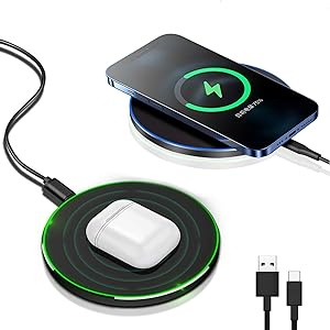 Sandsberg | 30W Schnelles Wireless-Ladepad | Premium USB C Ladekabel MagSafe Ladegerät für Apple iPhone, Samsung & Android - Schnelles Wireless-Ladepad