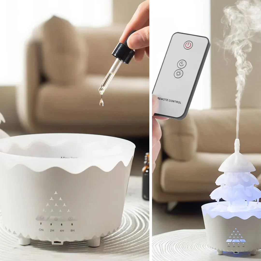 Sandsberg | Weihnachtsbaum Aroma Diffuser mit LED-Beleuchtung für festliche Entspannung