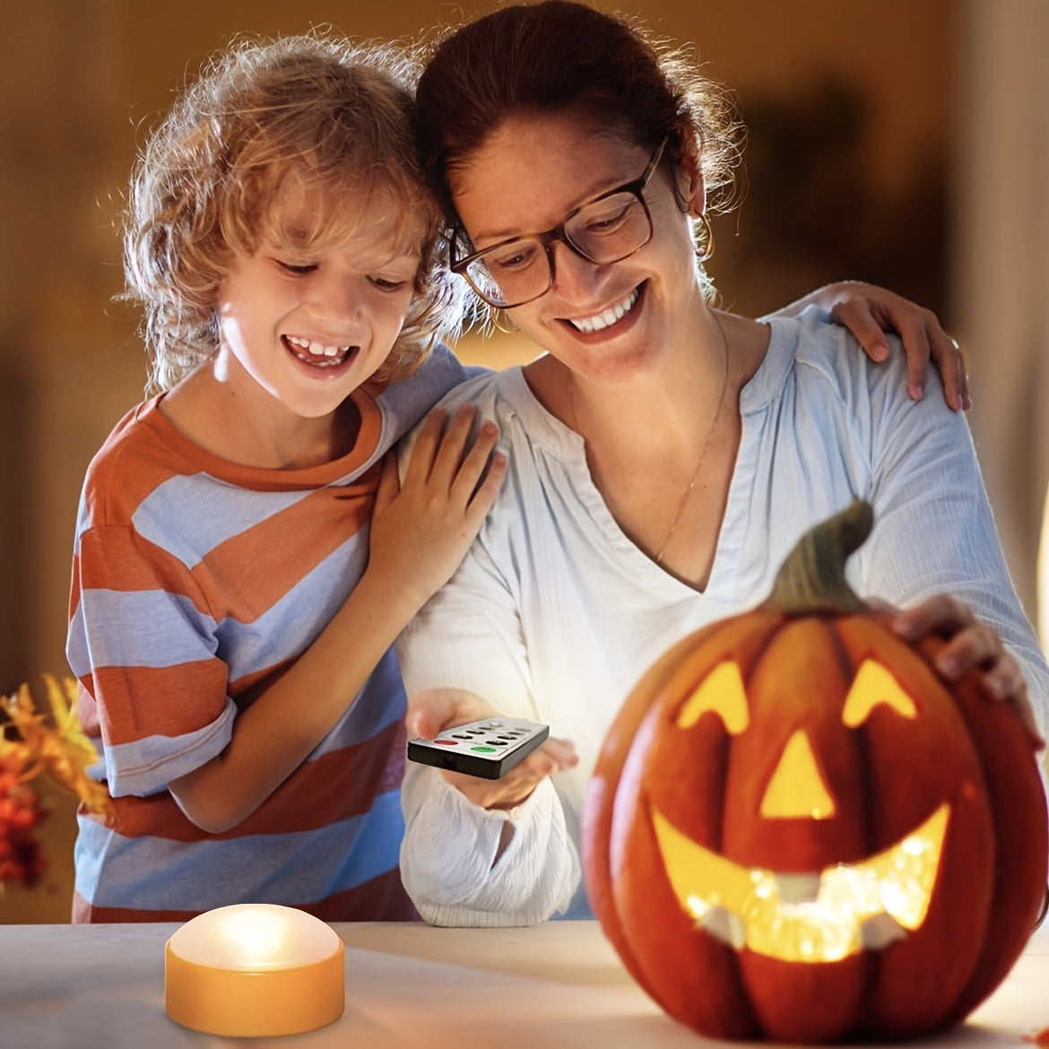 Sandsberg | Flameless Jack-O’-Lantern Lichter – LED Batterieteelicht Dekoset
