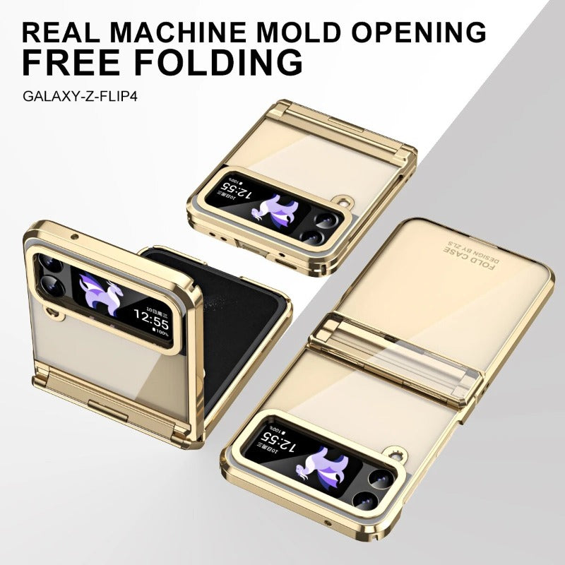 Transparente galvanische Phantomscharnier-Telefonhülle für Samsung Galaxy Z Flip 5 4
