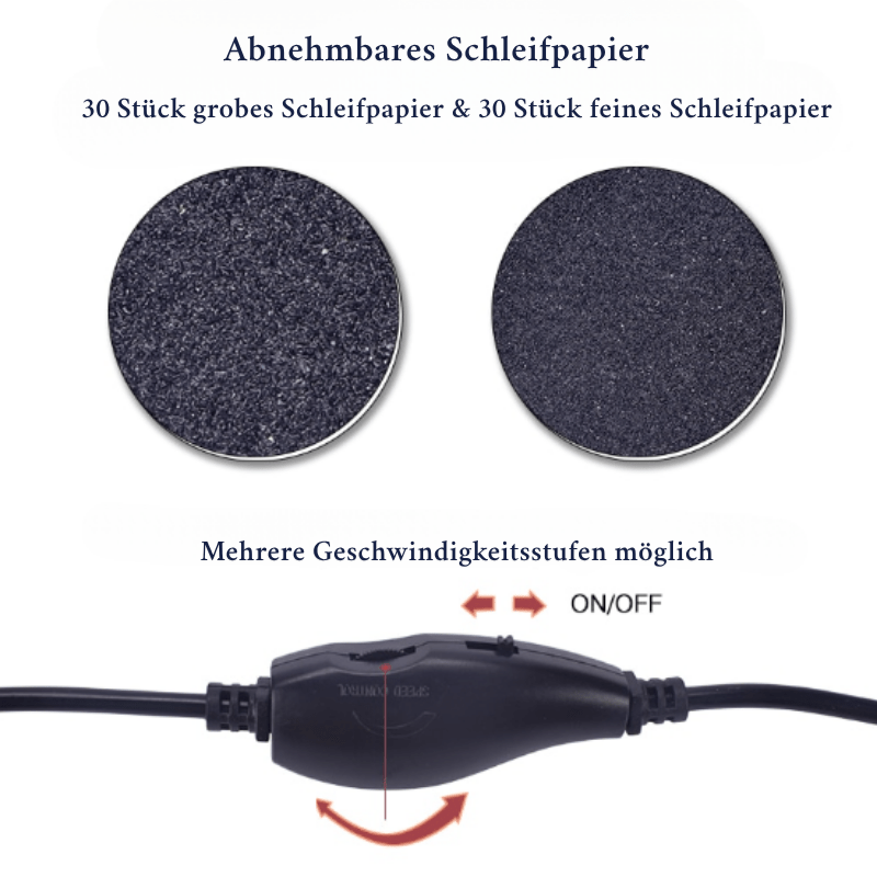 Sandsberg | Elektrische Pedikürefeile für sanfte und effektive Fußpflege