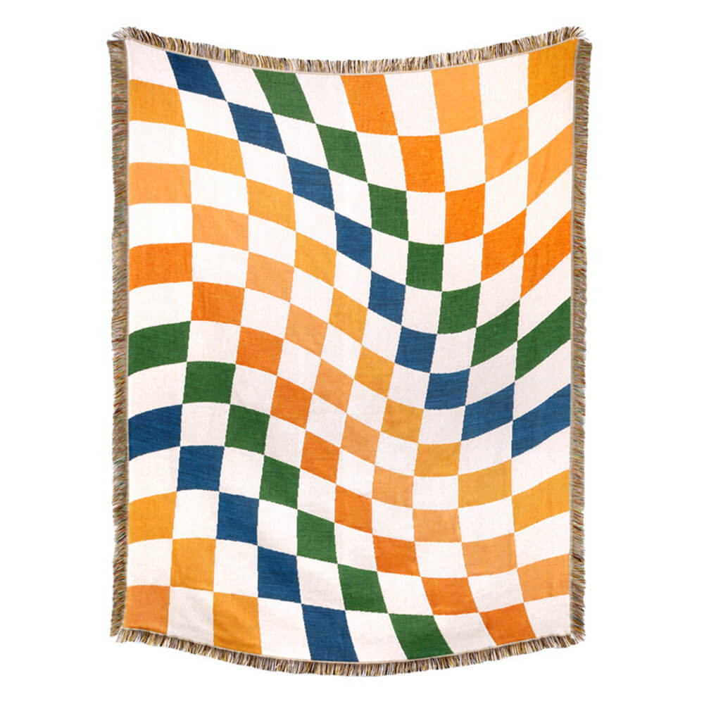 Farbblock-Checkermuster multifunktionale Sofa-Decke anti-Kratzer Couchbezug