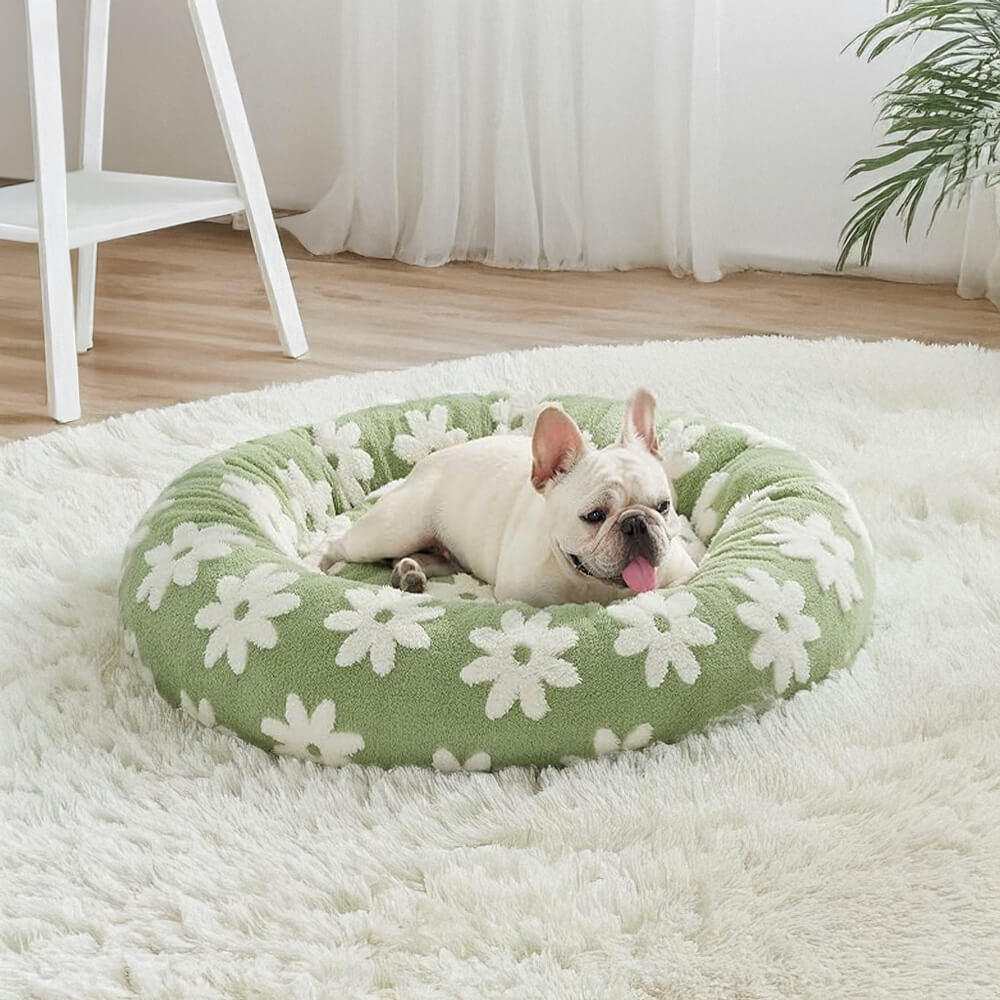 Eleganz Floral Schachbrett Orthopädisch Warm Waschbar Hund & Katze Ded