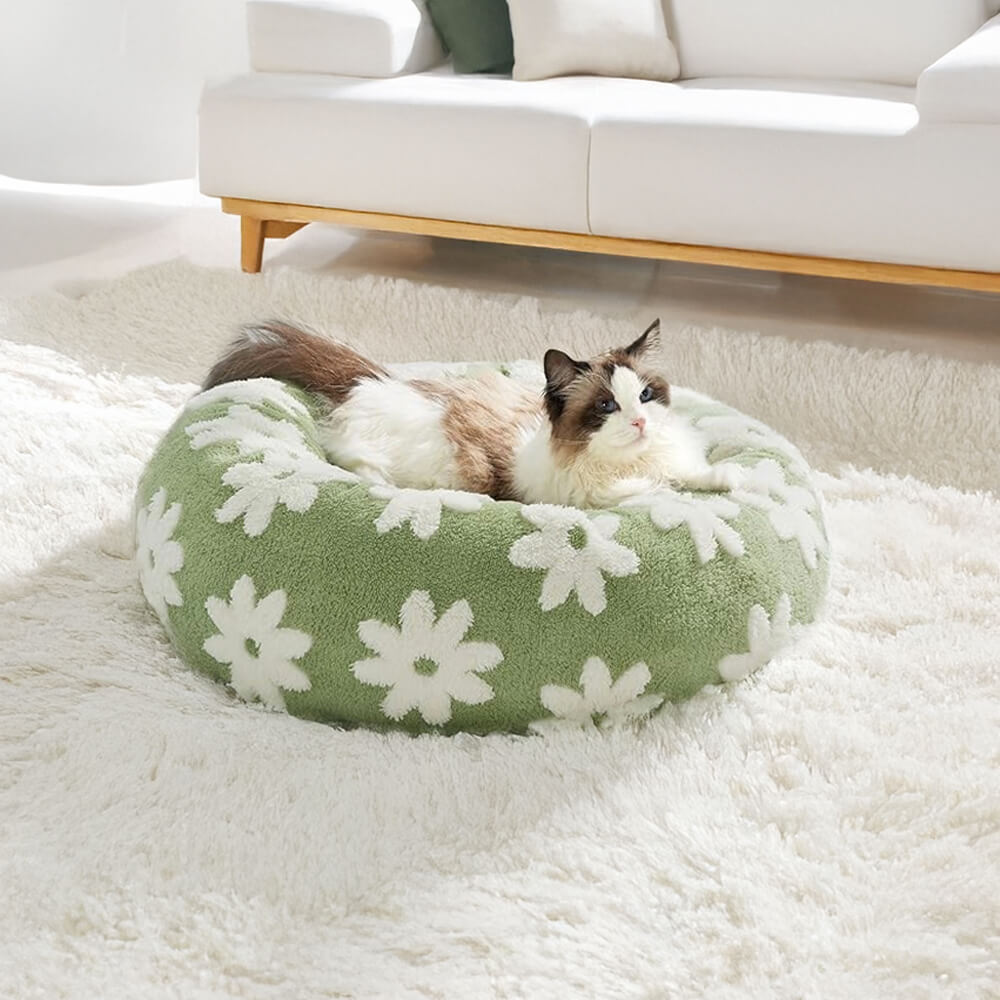 Eleganz Floral Schachbrett Orthopädisch Warm Waschbar Hund & Katze Ded