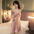 Elegante Nachtwäsche Spitzen-Satin-Cami-Nachtkleid Morgenmantel Damen Pyjama-Set