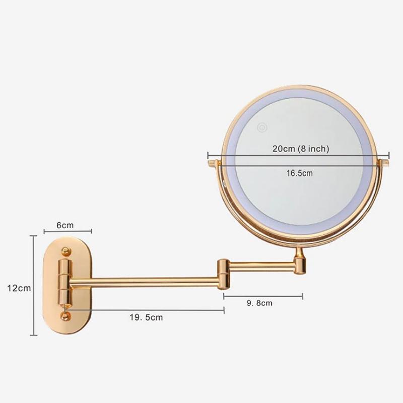 Sandsberg | GlamGlow Deluxe LED Makeup-Spiegel – Vergrößerungsspiegel mit dimmbarem Licht