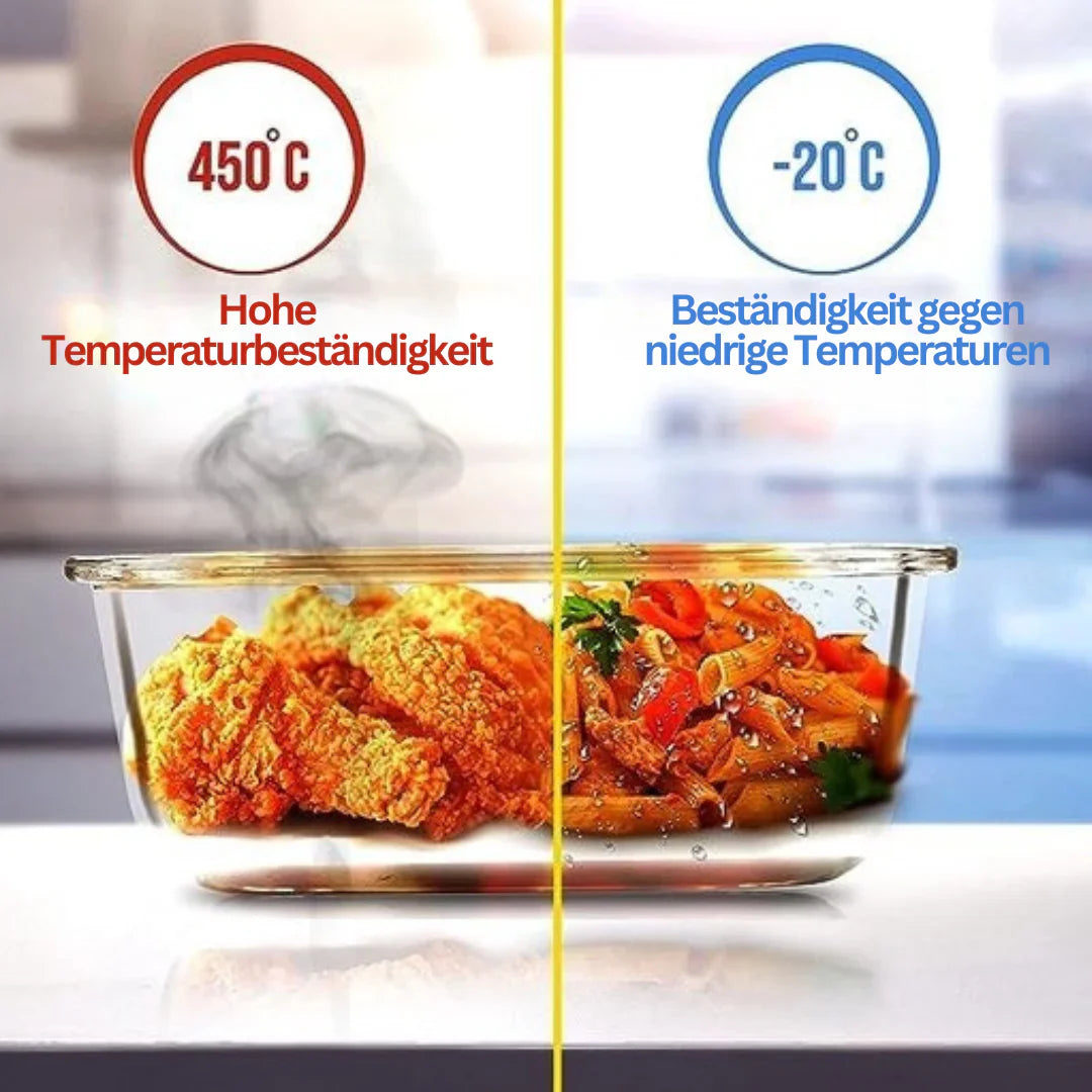 Sandsberg | Glas-Frischhaltedosen Set – Luftdichte Aufbewahrungsbehälter mit Deckel für Küche & Meal Prep
