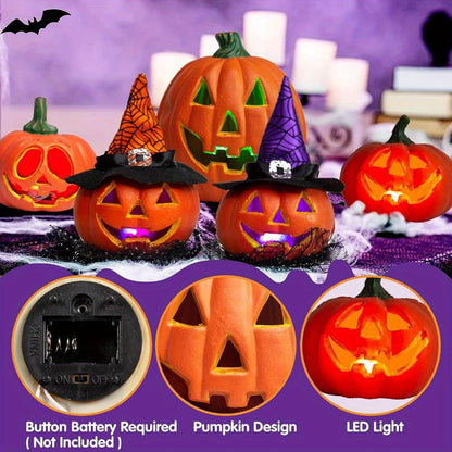 Sandsberg | Spooky Jack O’Lantern Set – Leuchtendes Batteriebetriebenes Halloween Kürbis Deko