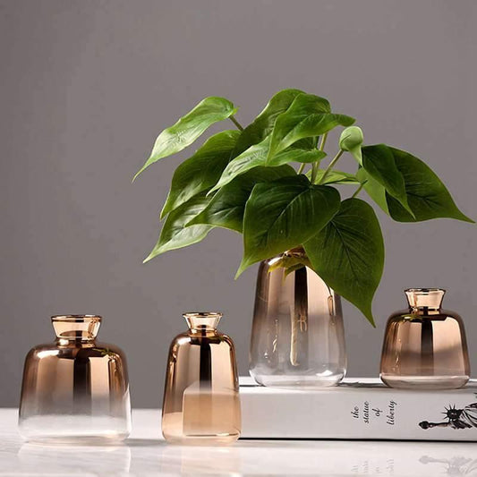 Sandsberg Spiegelnde Gradient-Gold-Vase | Modernes Design | Dekoratives Highlight für Zuhause
