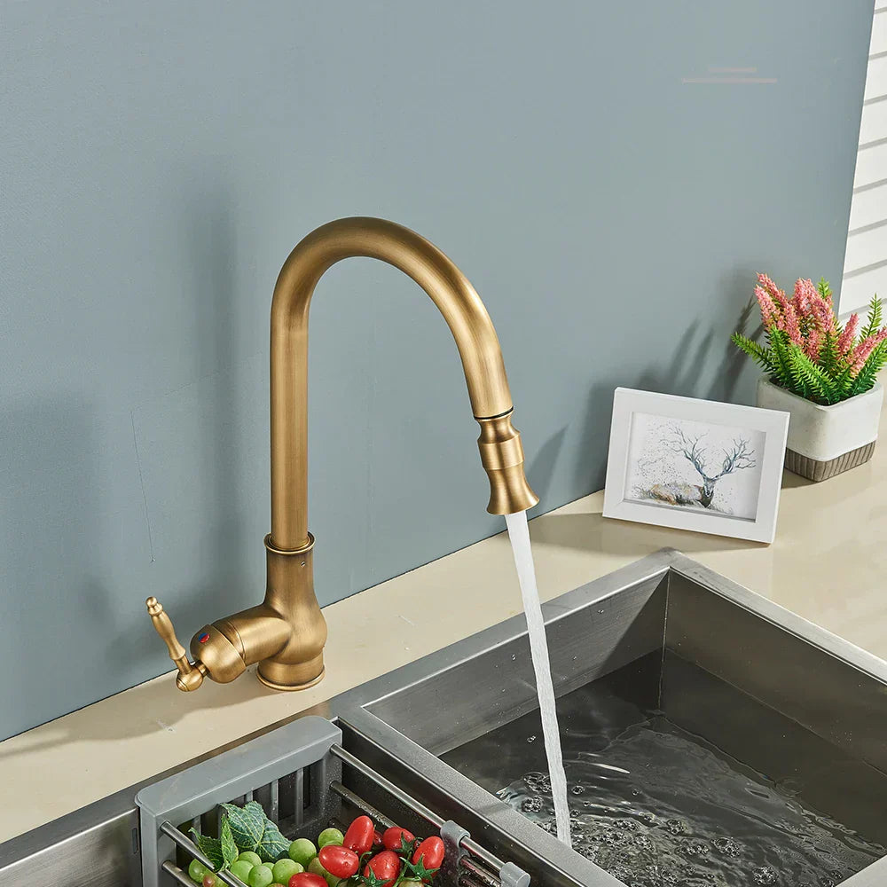 Antiker Wasserhahn aus Messing – Vintage Design für die Küche