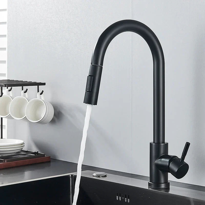 FlexiPull Wasserhahn - Moderner Küchenmischhahn mit 360° Bewegung