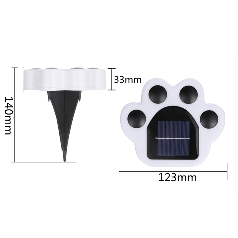 Paw Print Solarbetriebene Lampen (4 Stück)