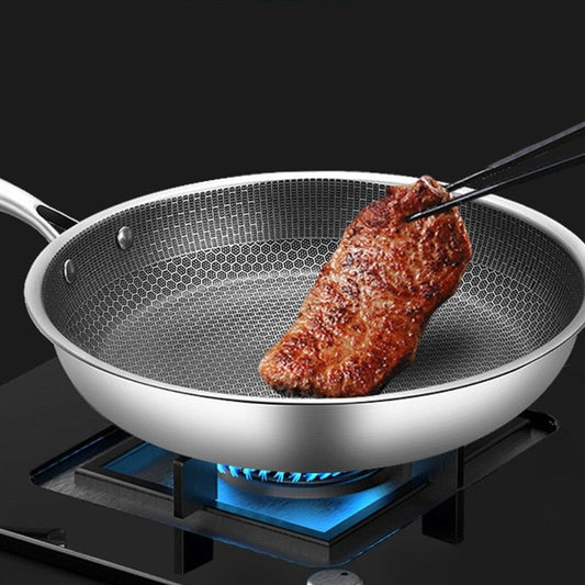 Hochwertige Edelstahlpfanne mit Antihaft-Pixeltechnologie – Perfekt für gesundes Braten