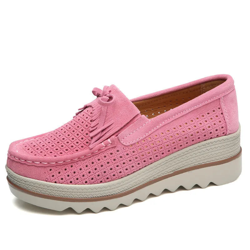 Frühling Frauen Flache Schuhe Plattform Sneaker Slip-On Flats Leder Wildleder Damen Slipper Freizeit Slipper