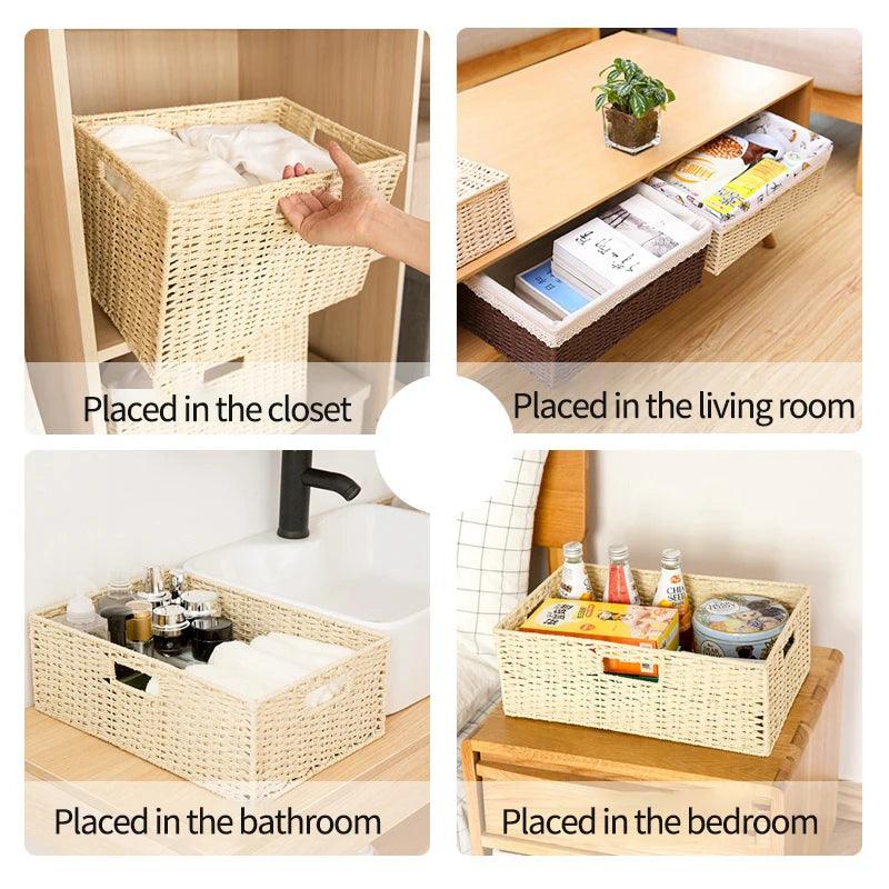 Sandsberg | Stylischer geflochtener Storage Basket – Vielseitiger Organizer für Spielzeug, Snacks und Kleidung mit praktischen Griffen
