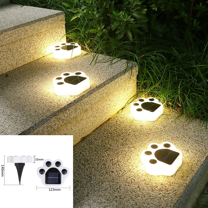 Paw Print Solarbetriebene Lampen (4 Stück)