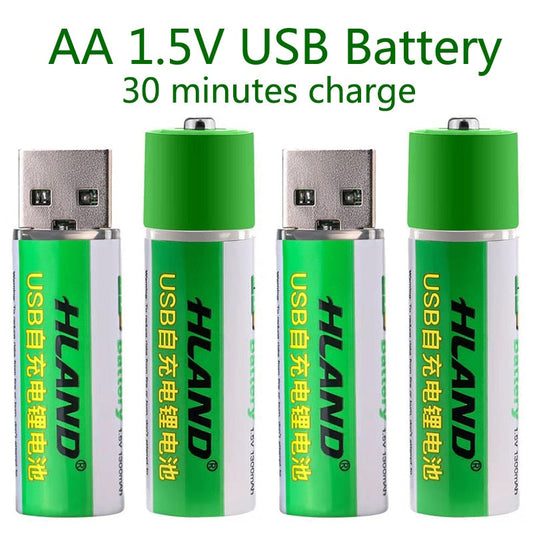 2 Stück USB wiederaufladbare Batterie