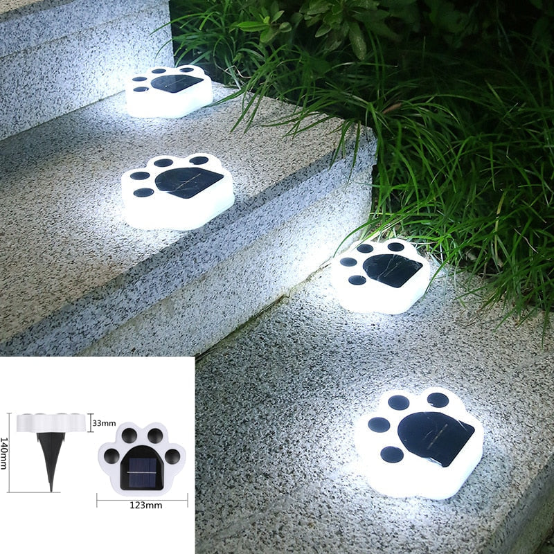 Paw Print Solarbetriebene Lampen (4 Stück)