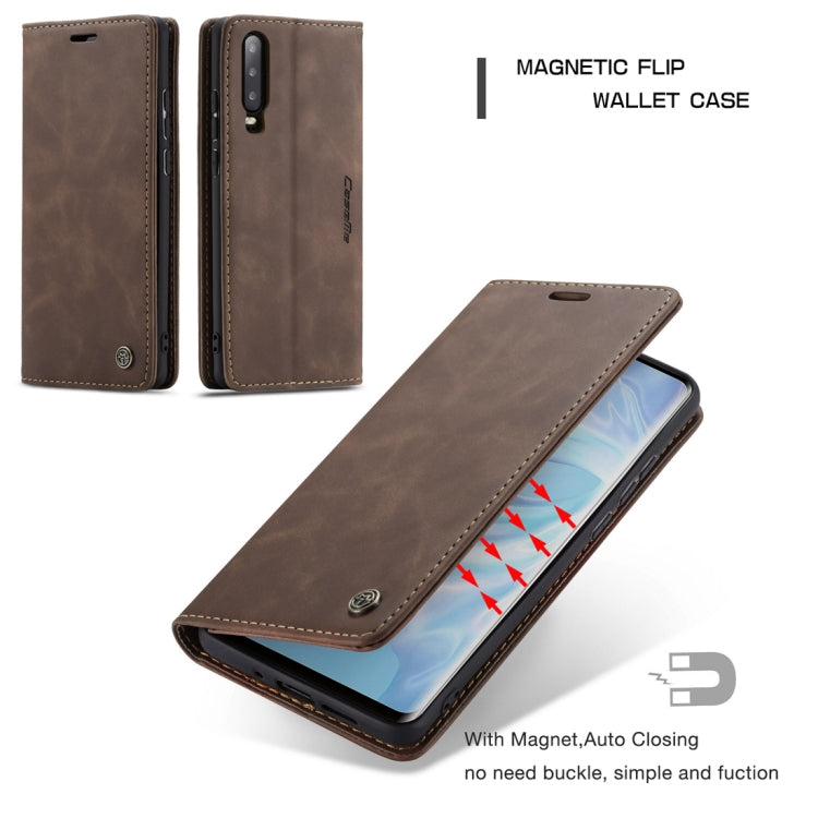 Sandsberg | CaseMe-013 Multifunktionale Retro Matt Horizontale Klapp-Lederhülle für Huawei P30, mit Kartenfach & Halter & Geldbörse (Kaffee)