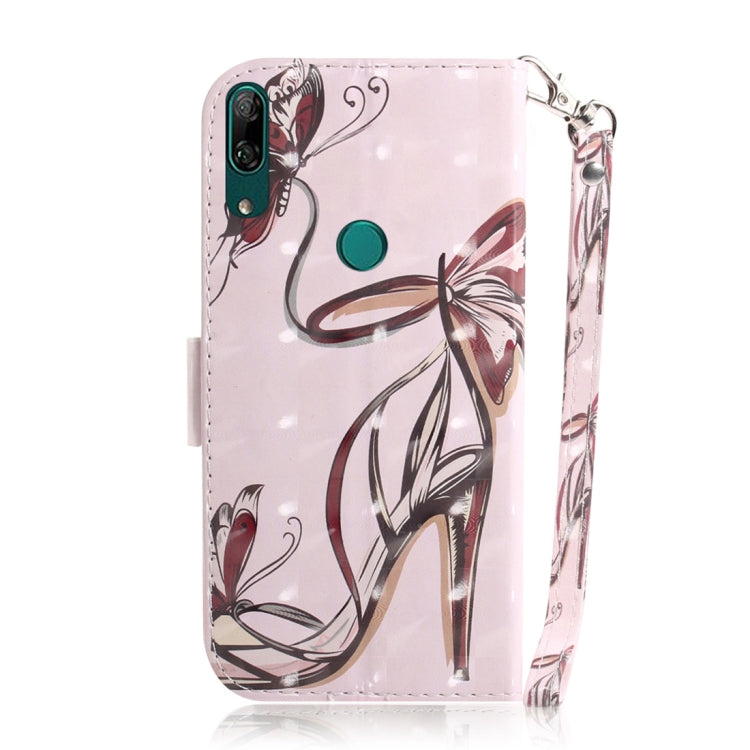 Sandsberg | 3D Buntes Zeichnen Schmetterling Hochhackige Schuhe Muster Horizontal Umklappen Lederhülle für Huawei P Smart Z / Y9 Prime 2019 / nova 5i, mit Halter & Kartenfächern & Geldbörse