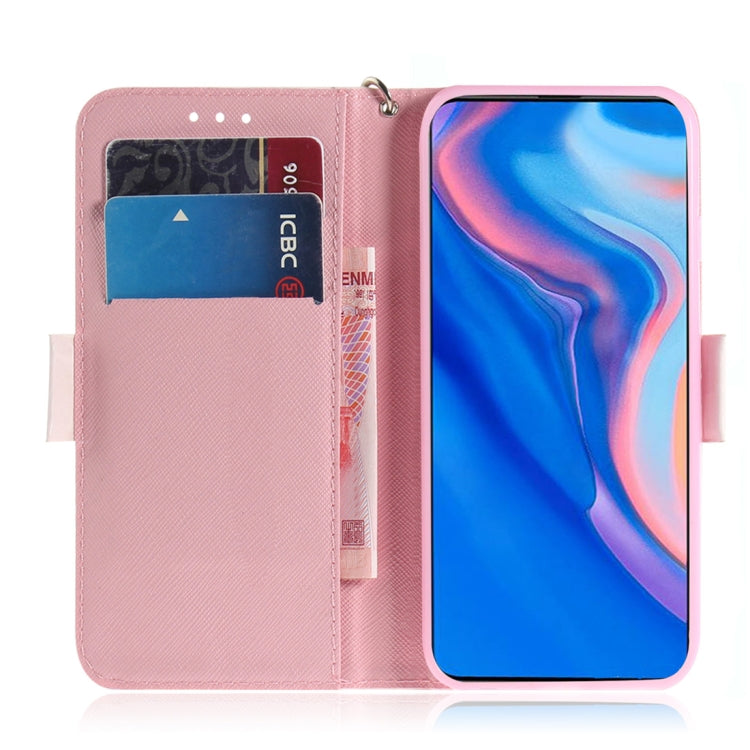 Sandsberg | 3D Buntes Zeichnen Schmetterling Hochhackige Schuhe Muster Horizontal Umklappen Lederhülle für Huawei P Smart Z / Y9 Prime 2019 / nova 5i, mit Halter & Kartenfächern & Geldbörse