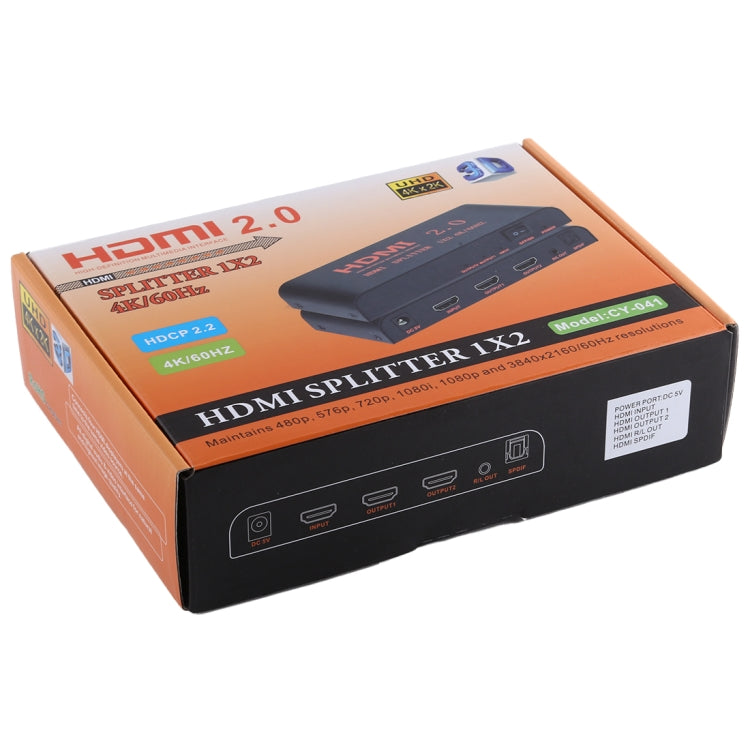 Sandsberg | CY-041 1X2 HDMI 2.0 4K/60Hz Splitter, EU-Stecker