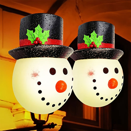 🎅Weihnachten Hot-Sale Schneemann Abdeckungen für Verandaleuchten (2 Stück)