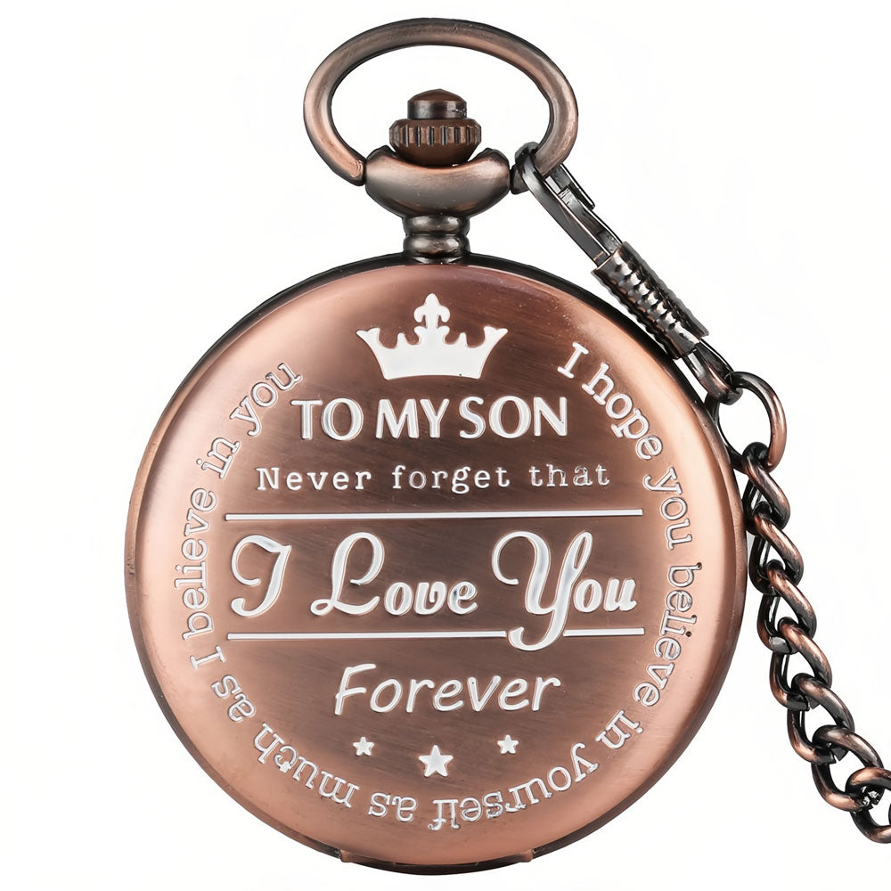 To My Son Quarz Taschenuhr mit Kette