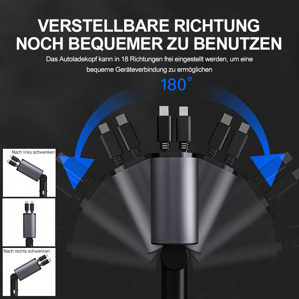 Schnell aufladbares, einziehbares Ladegerät