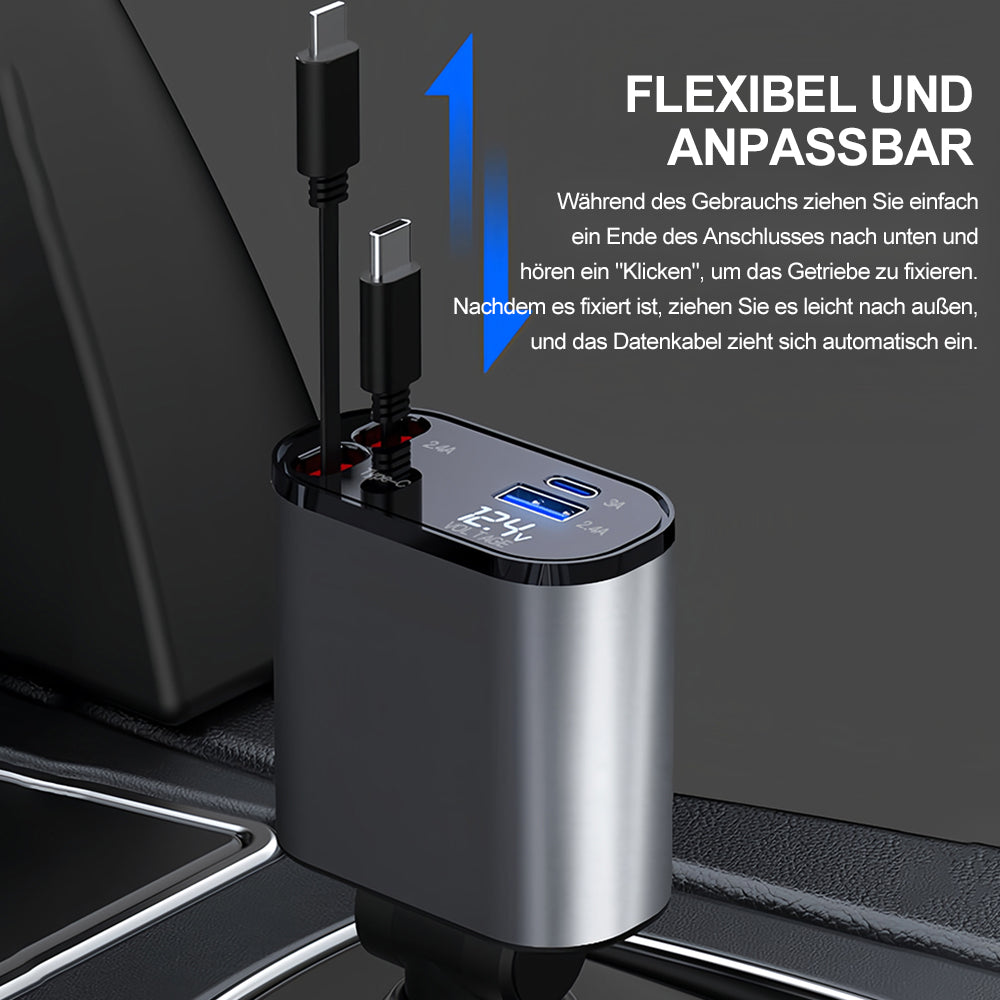 Schnell aufladbares, einziehbares Ladegerät