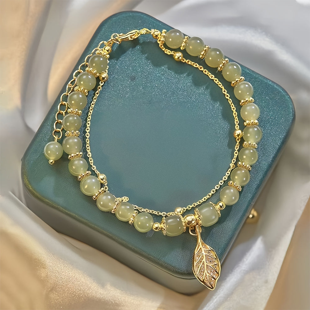 Wotian Jade Glück Goldblatt Armreif