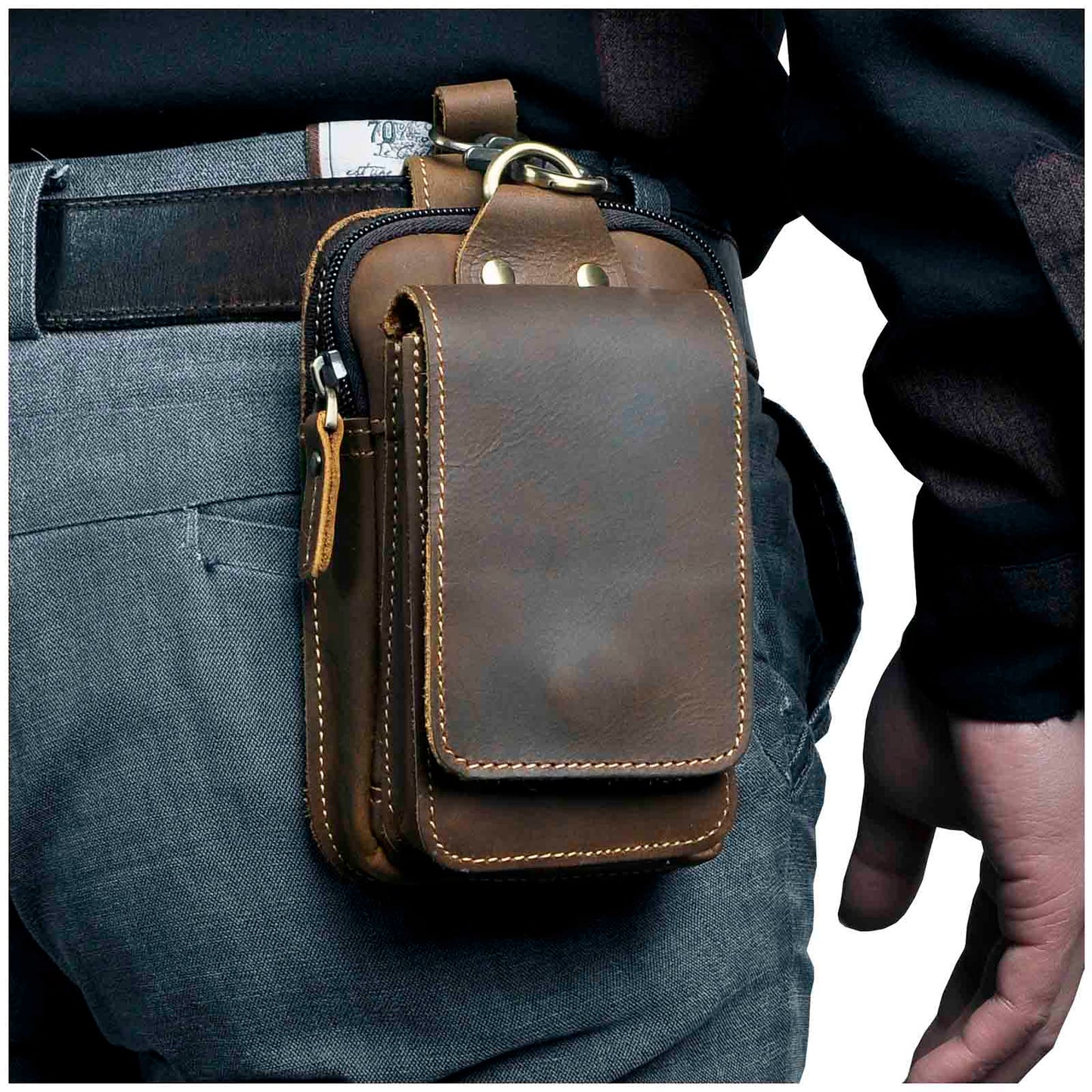 Echt Leder Herren Hüfttasche