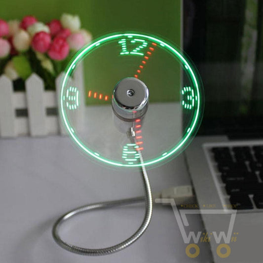 Verstellbarer USB Gadget Mini LED Licht Ventilator Uhr