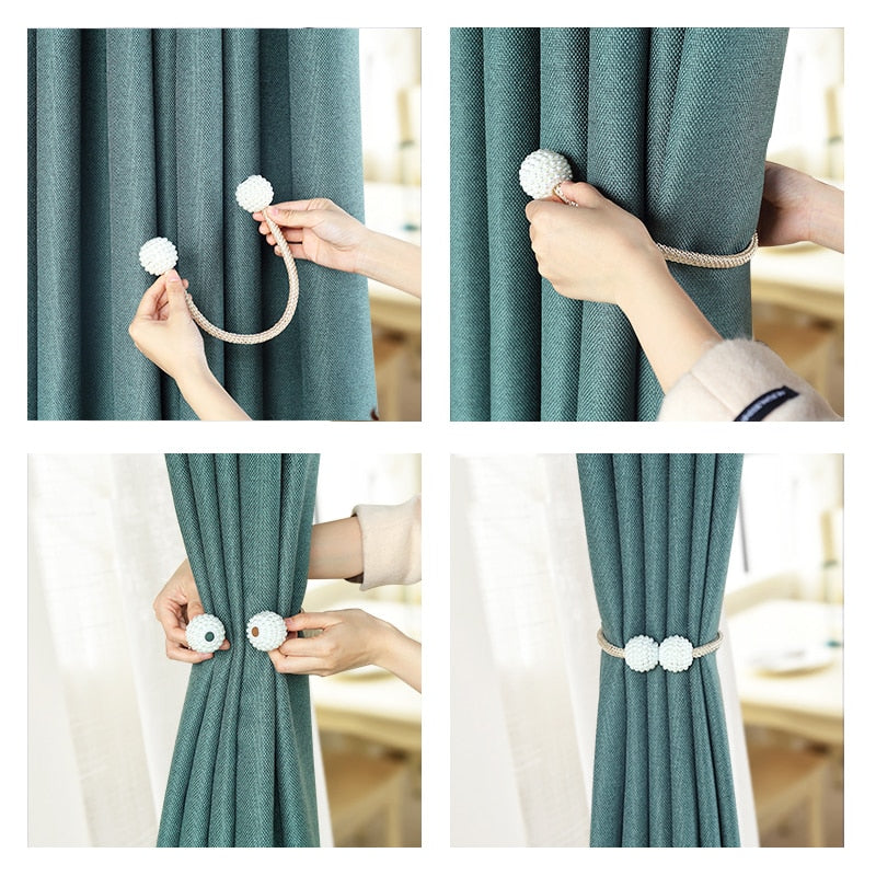 1x Perle Magnetische Vorhang Clip Vorhang Halter Tieback Schnalle Clips
