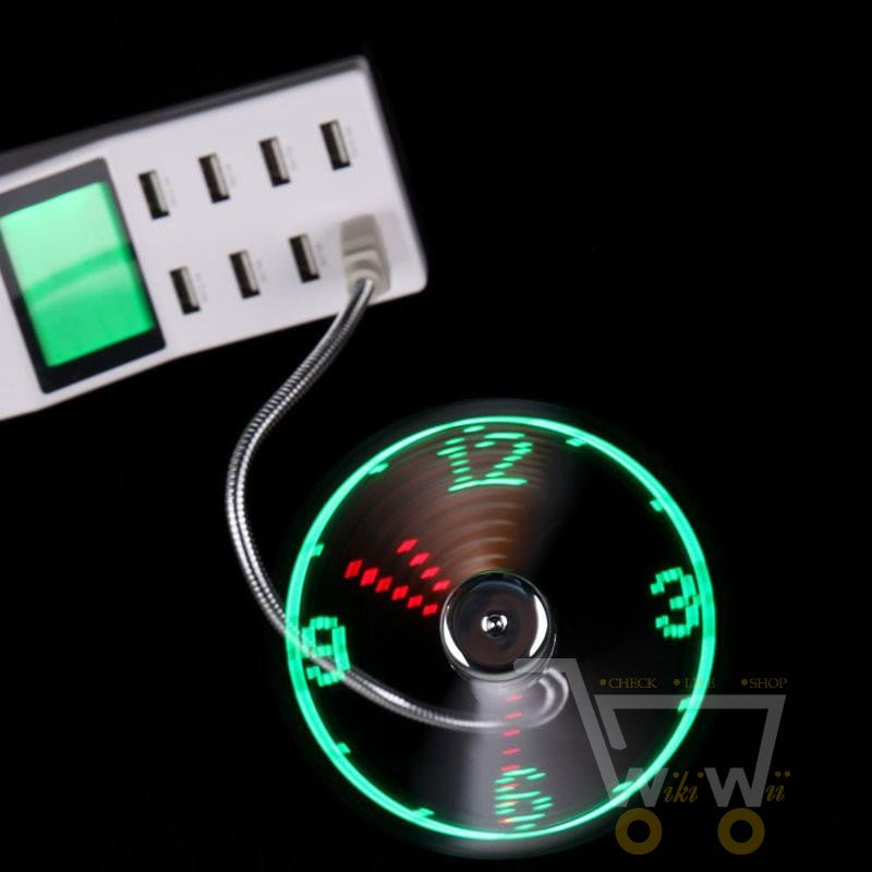 Verstellbarer USB Gadget Mini LED Licht Ventilator Uhr