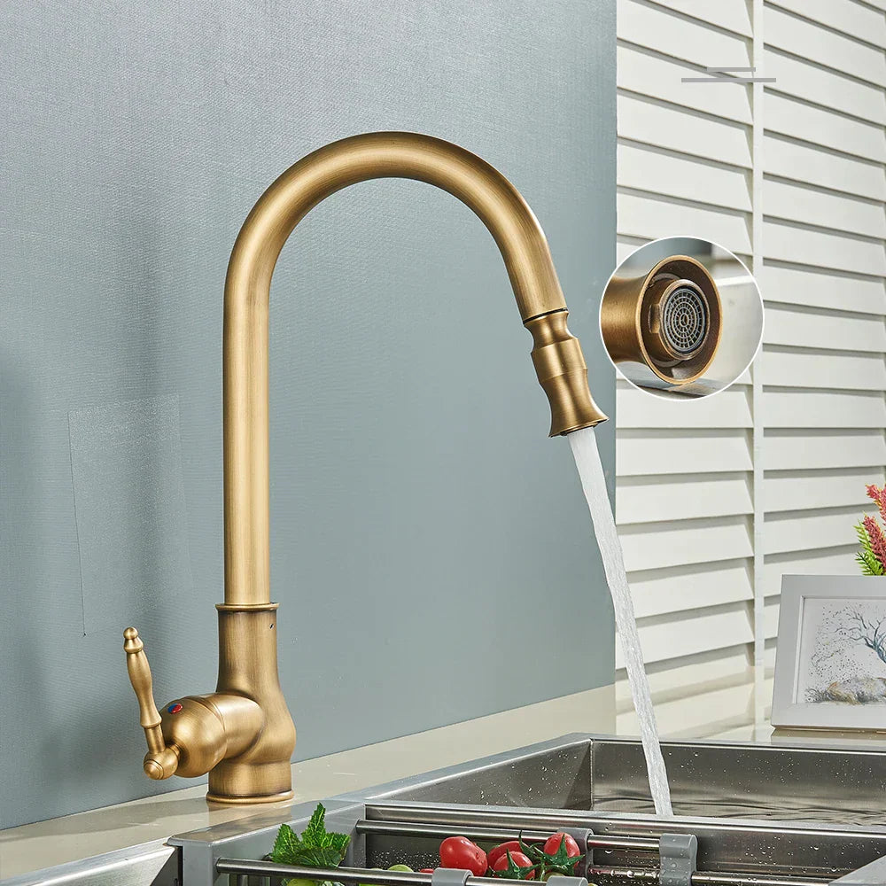 Antiker Wasserhahn aus Messing – Vintage Design für die Küche