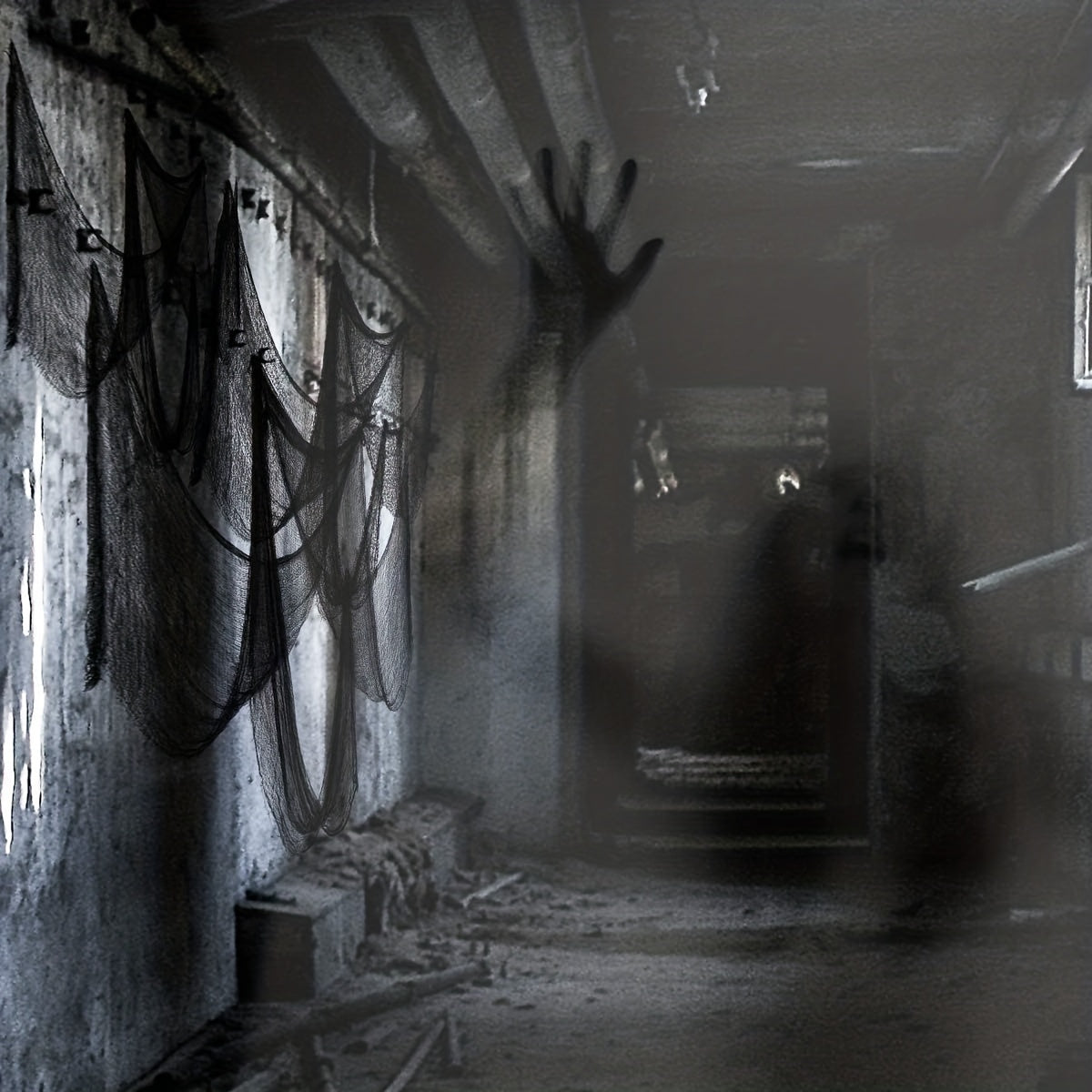 Sandsberg | Halloween Schwarze Stoffhängedekoration – Polyester Gruseldekor