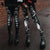 Gothic Leggings Für Frauen Ouija Workout-Hosen Dunkles Grunge Schwarze Katze Schädel Leggings Teufel Satan Leggings