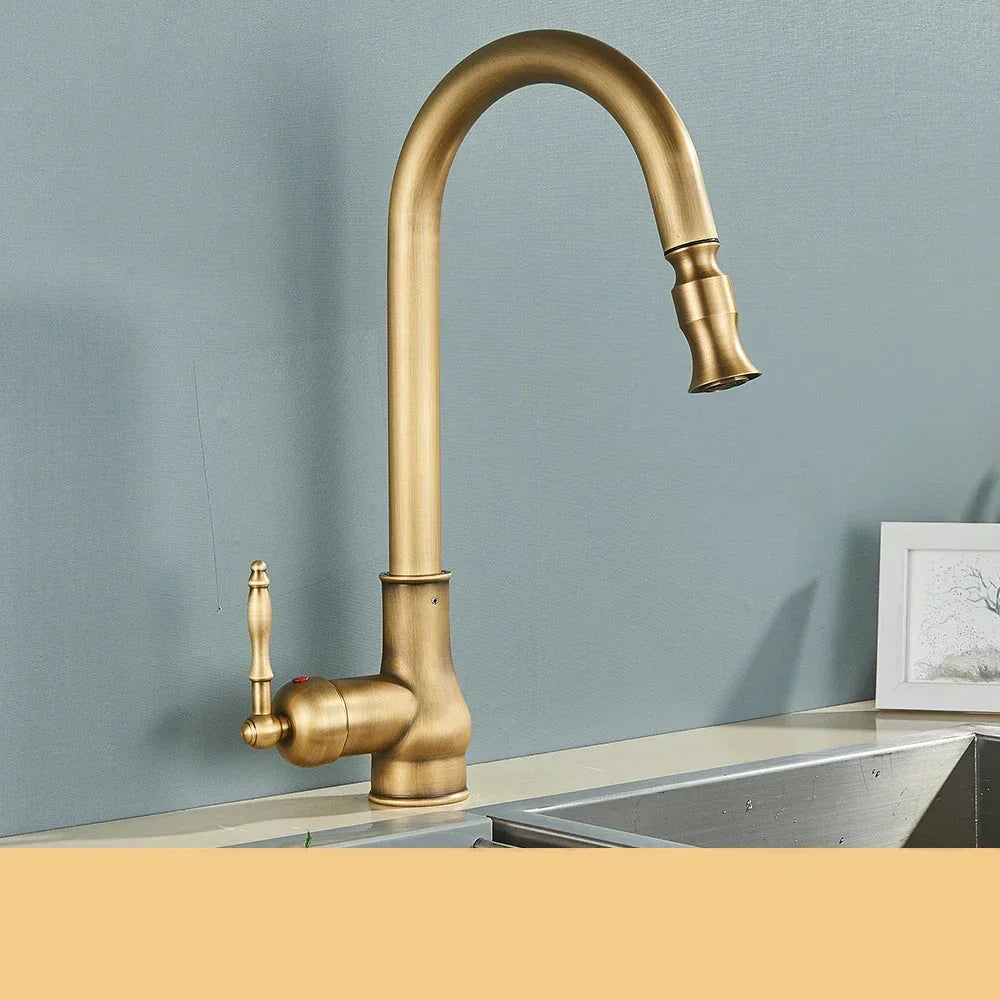 Antiker Wasserhahn aus Messing – Vintage Design für die Küche