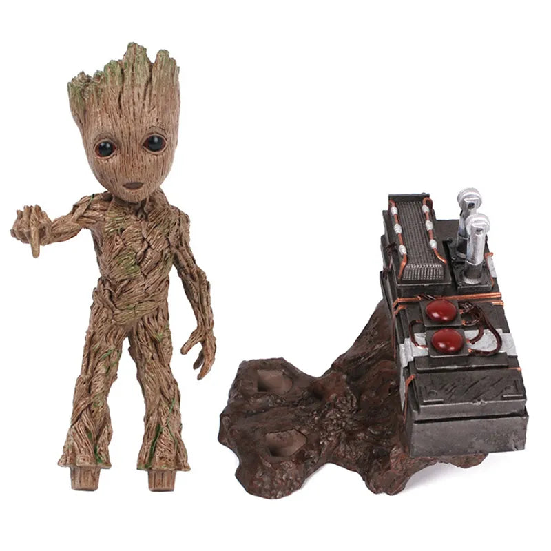 Marvel Guardians of The Galaxy Groot Statue Modell Avengers Süßer Babybaum-Mann PVC Anime Actionfigur Spielzeug Sammlung Geschenk