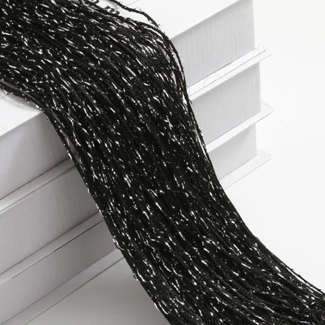 Elegante Silbergraue Quastenvorhang - 100x200cm