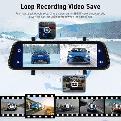 Sandsberg | VisionMirror Pro – Ultra HD Spiegel Dash Cam mit kabellosem CarPlay & Android Auto