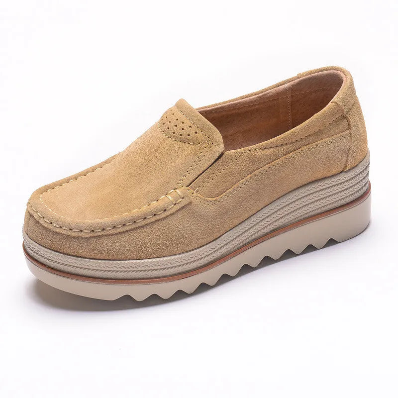 Frühling Frauen Flache Schuhe Plattform Sneaker Slip-On Flats Leder Wildleder Damen Slipper Freizeit Slipper