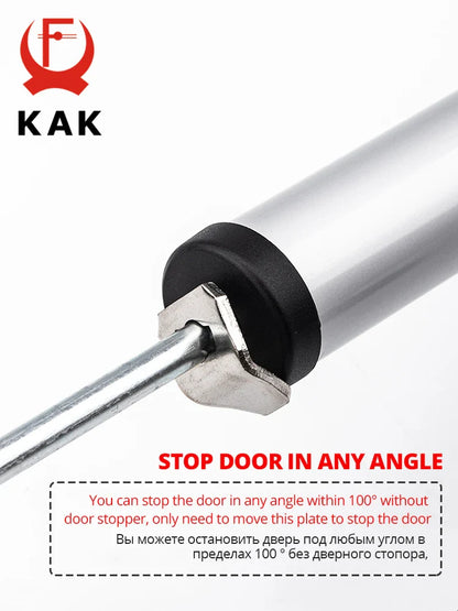 KAK Soft Closing Automatischer Türschließer - 35KG Pneumatisch, Einstellbare Geschwindigkeit, Positionierung Türstopper, Schutzhalter Hardware