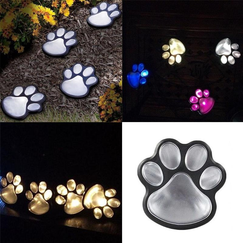 Paw Print Solarbetriebene Lampen (4 Stück)