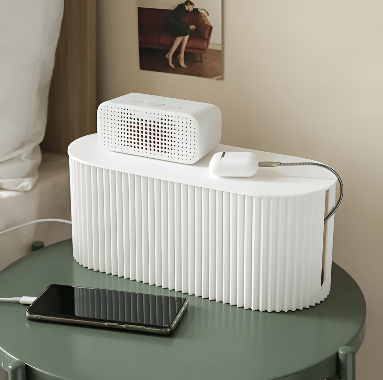 Sandsberg | Elegante Kabelorganisatoren Box – Minimalistische Kabelaufbewahrung in sanften Macaron Farben