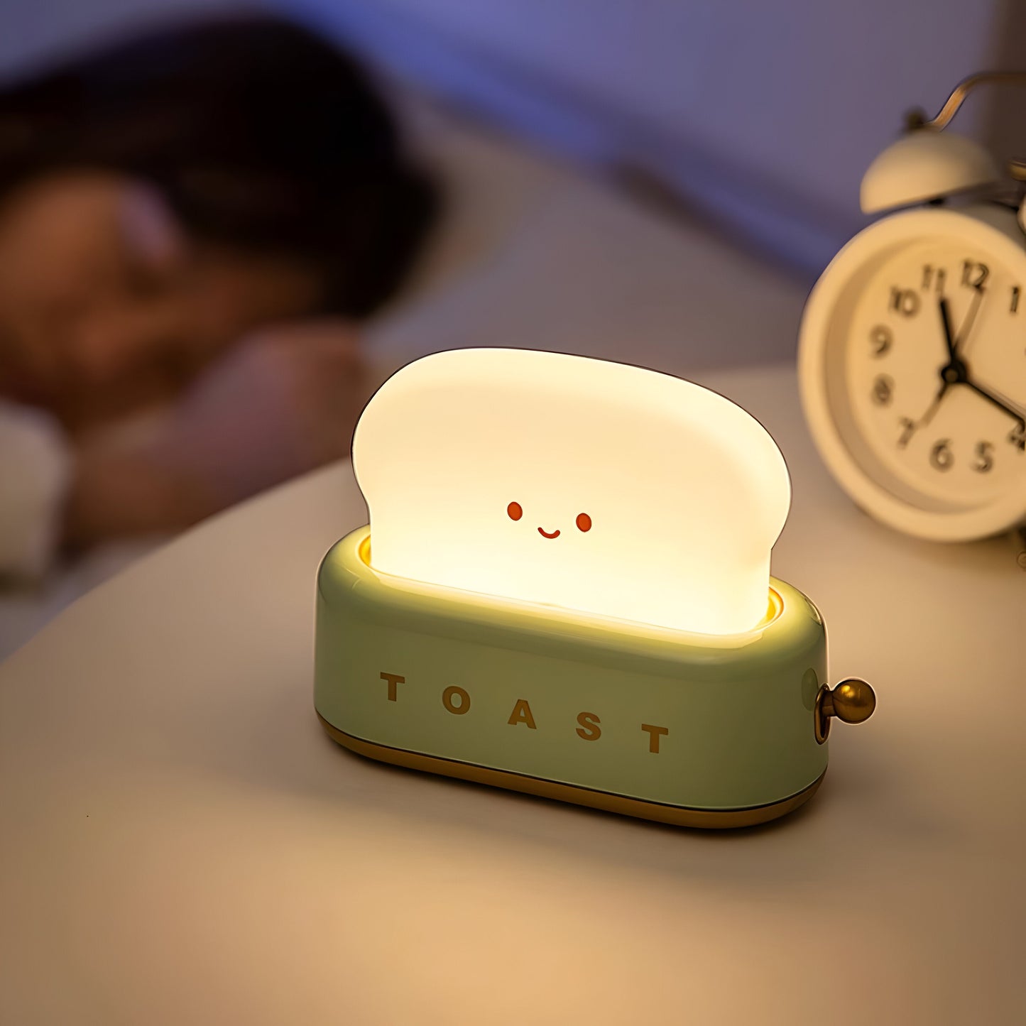 Sandsberg | TinyToast Tischlampe – Tragbare toasterförmige Nachtlicht mit dimmbarer LED & USB-Anschluss